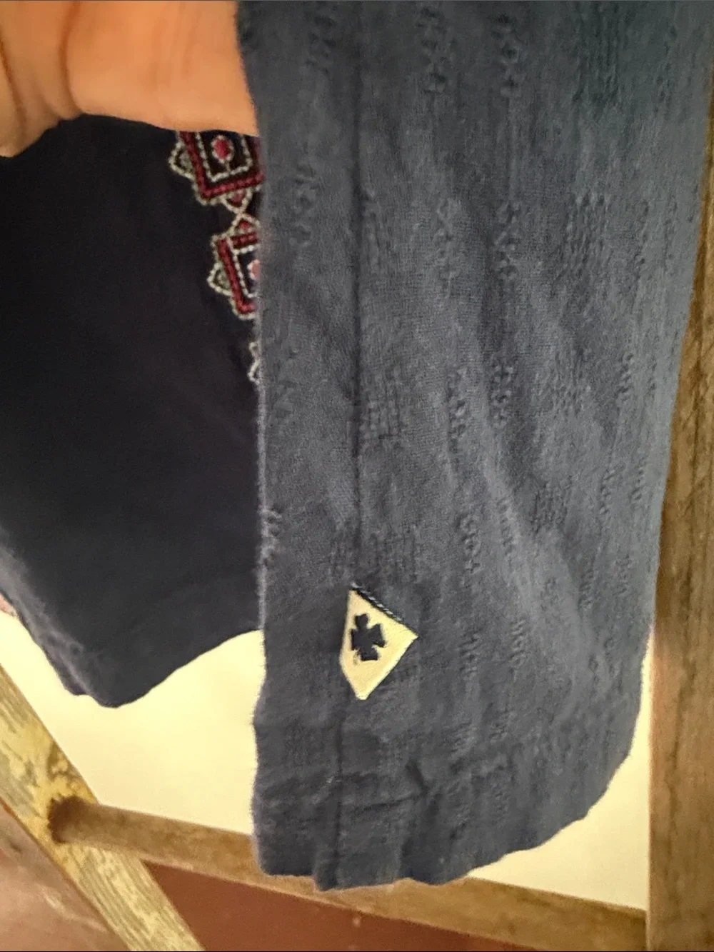 Lucky Brand Girls Navy Embroidered Dress